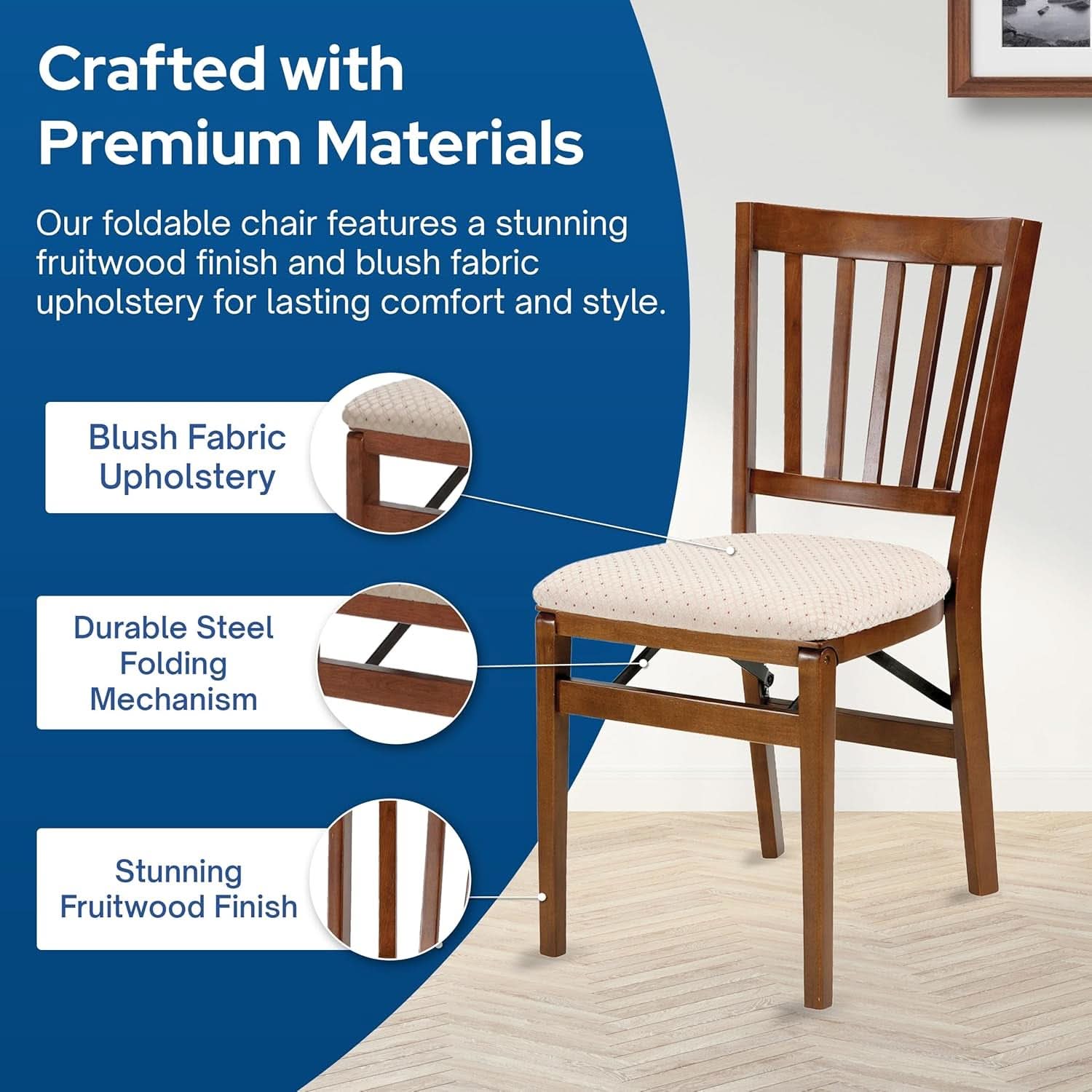 Stakmore Fruitwood Folding Chair Solid Wood 2 Pack