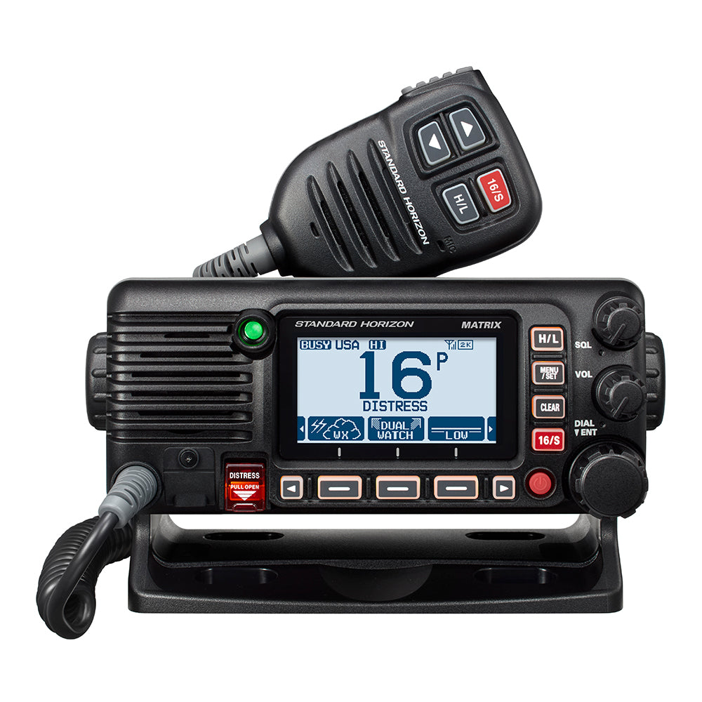 Standard Horizon GX2400B Matrix Black VHF w/AIS, Integrated GPS, NMEA 2000 30W Hailer,