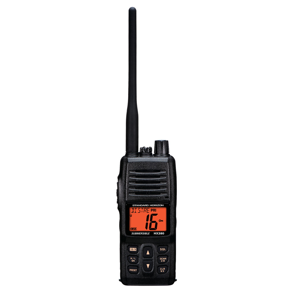 Standard Horizon HX380 5W Commercial Grade Submersible IPX-7 Handheld VHF Radio w/LMR
