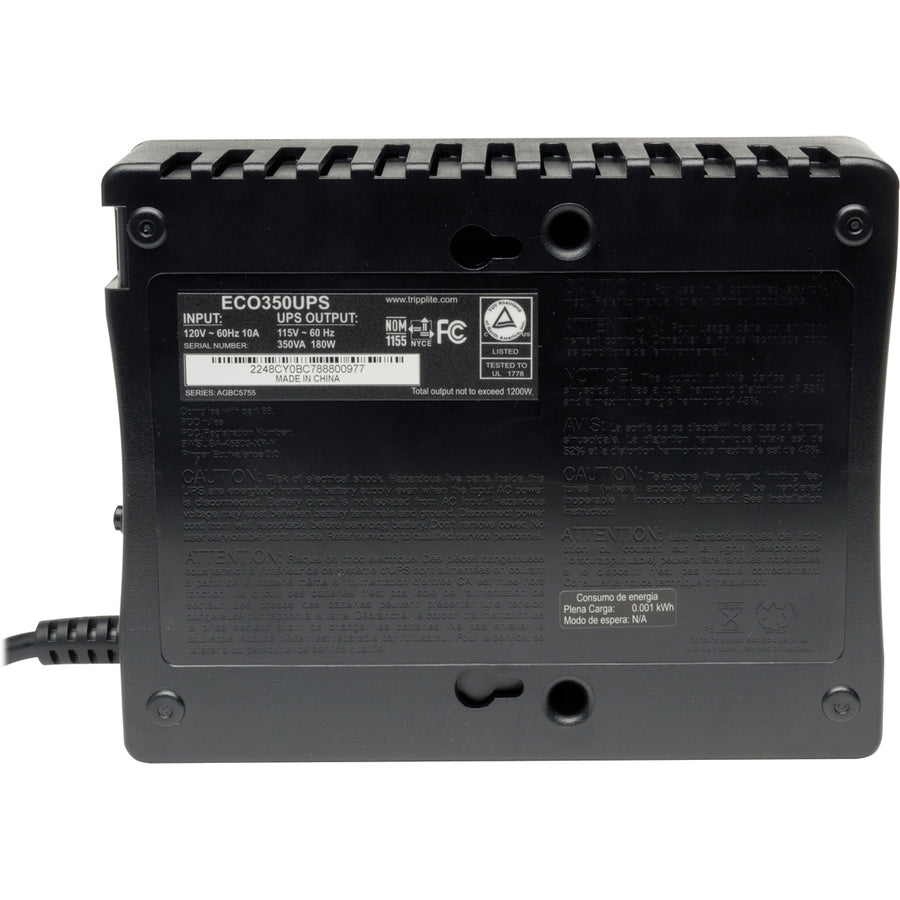 Standby UPS 350VA Battery Backup - Desktop Power Protection | Tripp Lite ECO350UPS