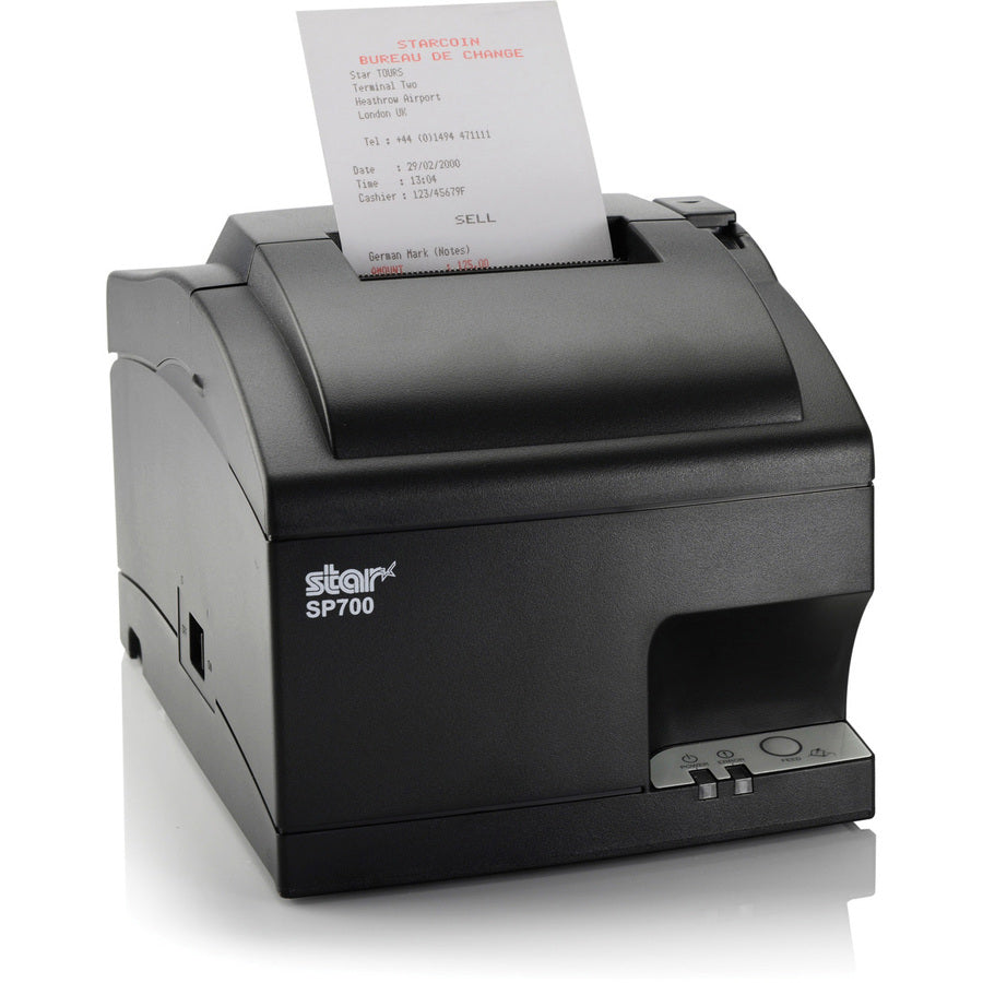 Star Micronics SP700 Impact Printer - Ethernet/CloudPRNT/USB/Two Peripheral USB, Cutter, Internal Power Supply, Gray 37966020