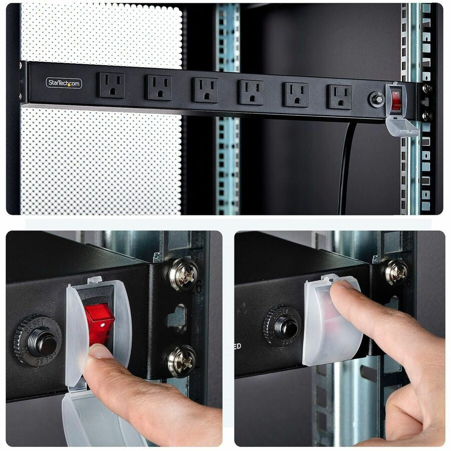 StarTech 1U 19in Rackmount PDU 12x NEMA 5-15R Right-Angle Outlets