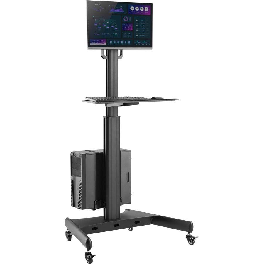 StarTech Mobile Workstation Cart with Monitor Mount and CPU Holder WKSTNCART