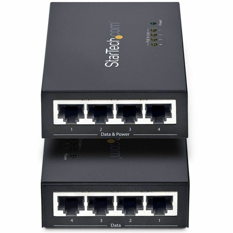 StarTech POEINJ4G-US 4-Port Gigabit PoE+ Midspan Hub for Professionals
