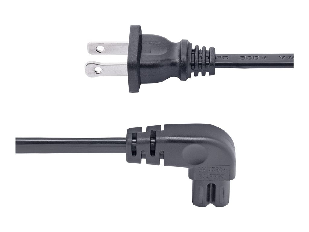 StarTech.com 10ft (3m) Laptop Power Cord, NEMA 1-15P to Right Angle C7, 7A 125V, 18AWG, Laptop Charger Cable, Replacement Power PXT101NB-STRA-10F