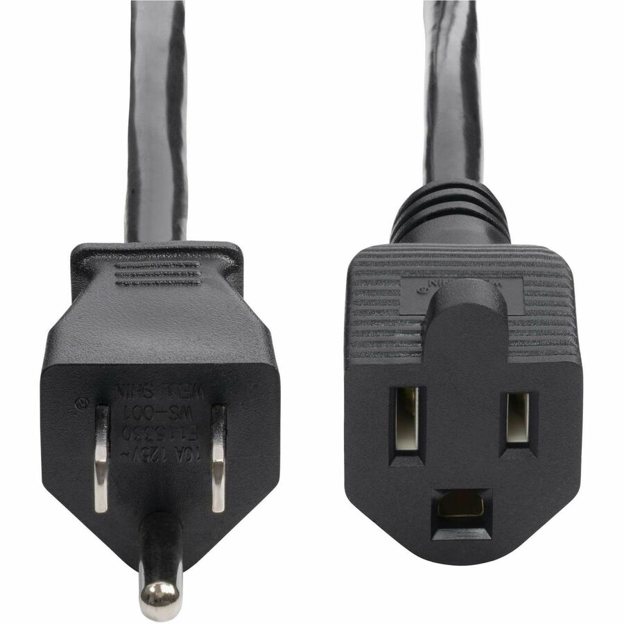 StarTech.com 10ft (3m) Power Extension Cord NEMA 5-15P to NEMA 5-15R AC Power Cable 10A 12