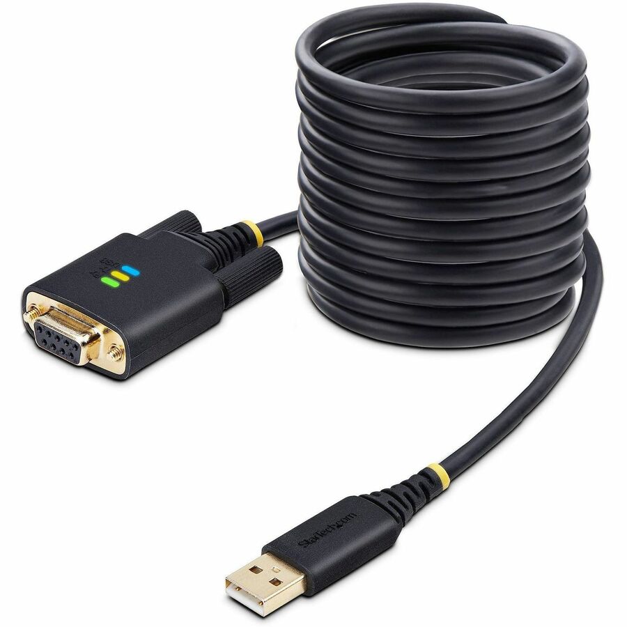 StarTech.com 10ft (3m) USB to Null Modem Serial Adapter Cable, COM Retention, FTDI, RS232, 1P10FFCN-USB-SERIAL