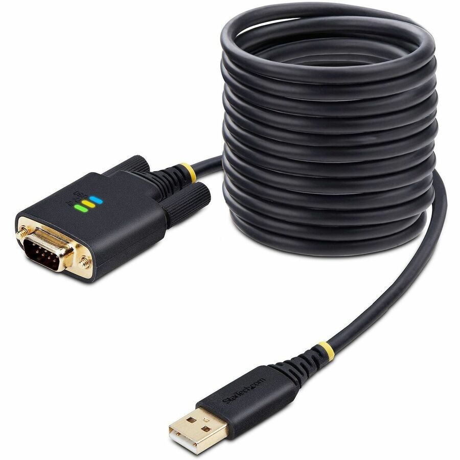 StarTech.com 10ft (3m) USB to Serial Adapter Cable, COM Retention, FTDI, DB9 RS232, 1P10FFC-USB-SERIAL
