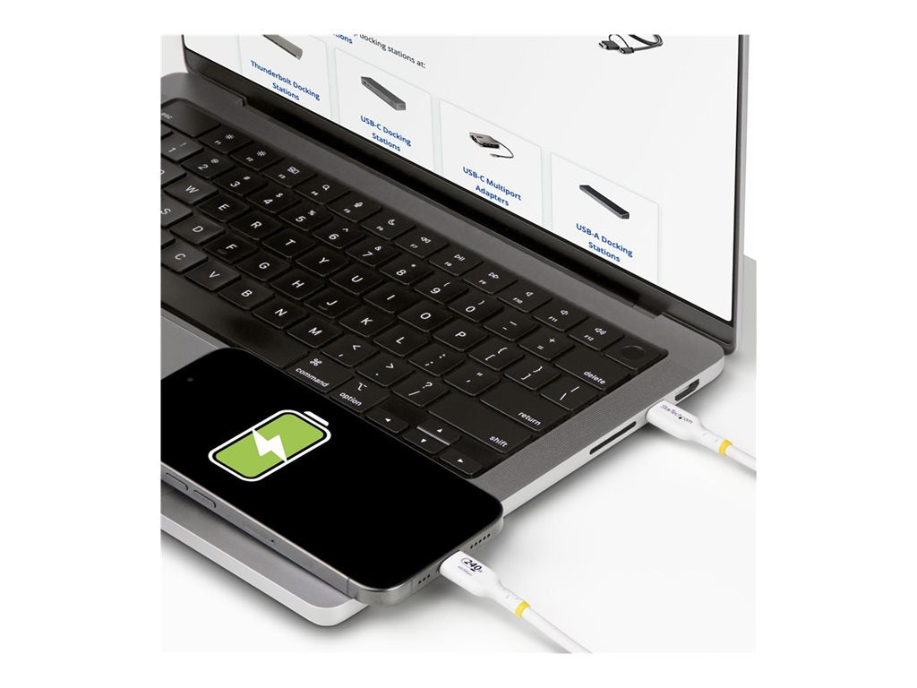 StarTech.com 10ft USB C Charging Cable, USB-IF Certified USB-C Cable 240W - USB cable - 24 pin USB-C (M) to 24 pin USB-C (M) USB2EPR10FW