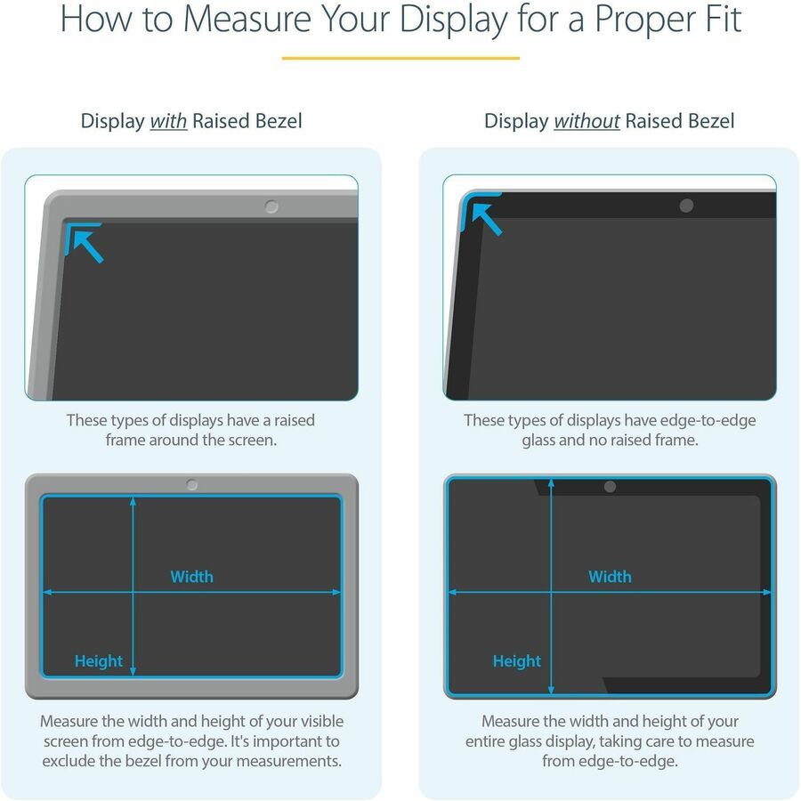 StarTech.com 13.3in Laptop Privacy Screen For 16:9 Displays, Anti-Glare Privacy Filter