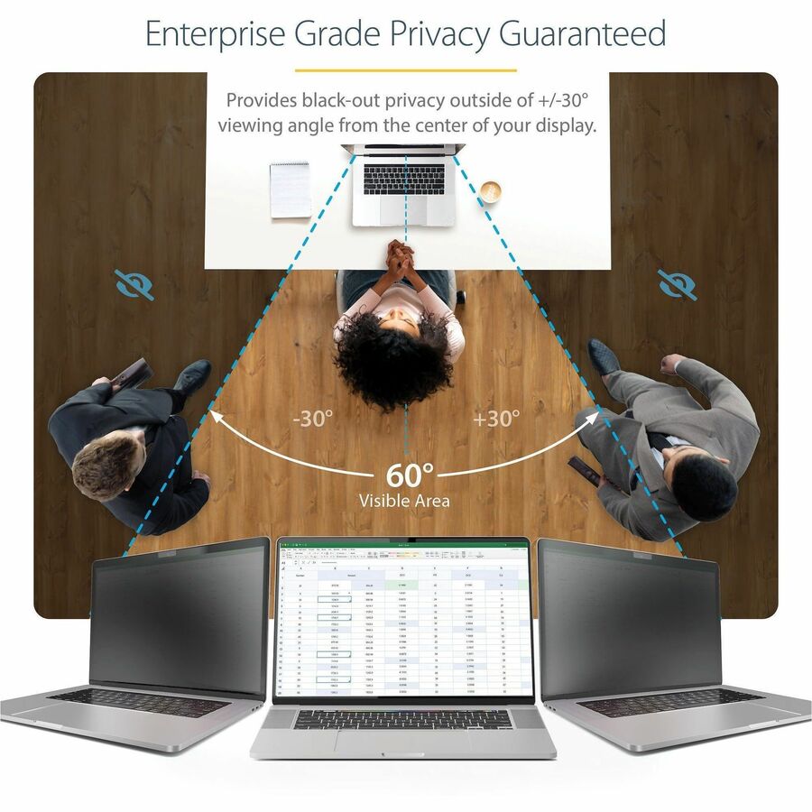StarTech.com 14-inch MacBook Pro 21/23 Laptop Privacy Screen, Anti-Glare Privacy Filter