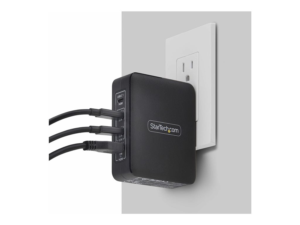 StarTech.com 140W USB-C Wall Charger, USB-C/USB-A, PD GaN Power Adapter - Power adapter - GaN technology - 140 Watt - 5 A - Power 3114GCU-WALL-CHARGER