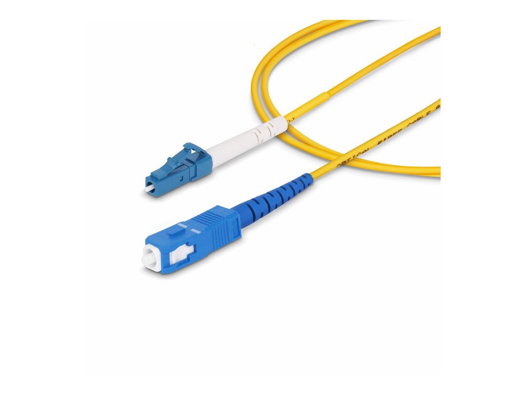 StarTech.com 15m (49.2ft) LC to SC (UPC) OS2 Single Mode Simplex Fiber Optic Cable, 9/125ï¿½m, Laser Optimized,