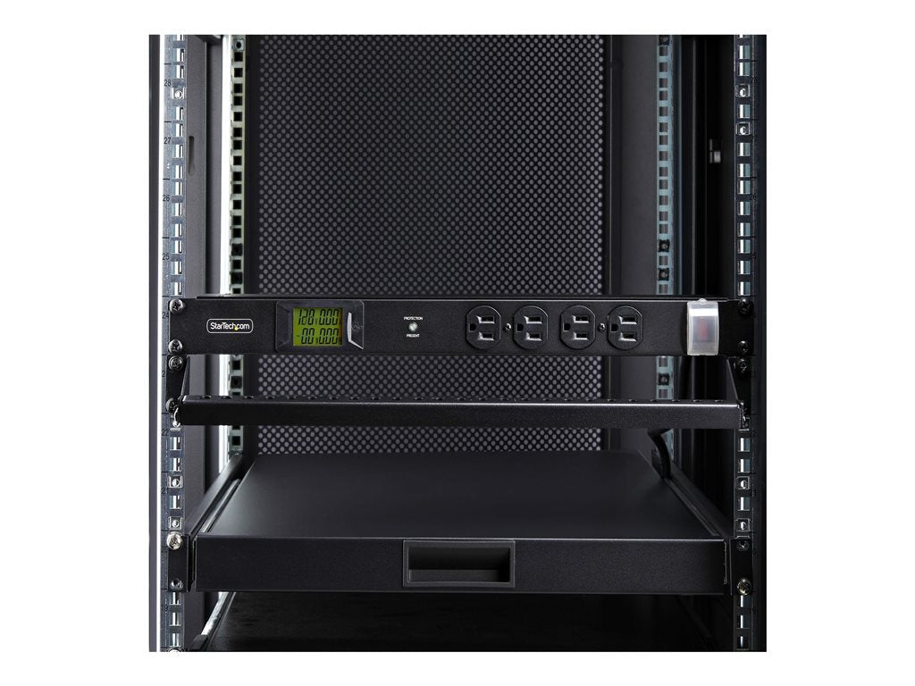 StarTech.com 16-Outlet Rack Mount Metered PDU, 1U Server Power Strip, TAA - Power distribution unit (rack-mountable) - AC 120 16NM8-RACK-MOUNT-PDU