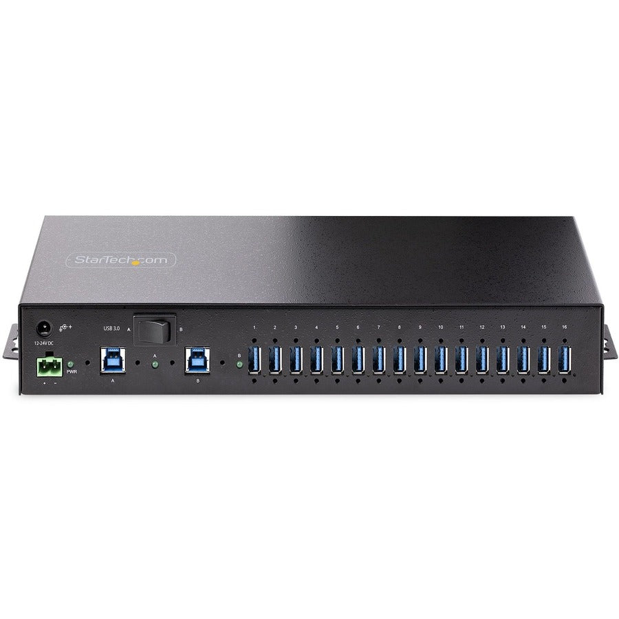 StarTech.com 16-Port Industrial USB 3.0 Hub 5Gbps, Mountable, Terminal Block Power Up to