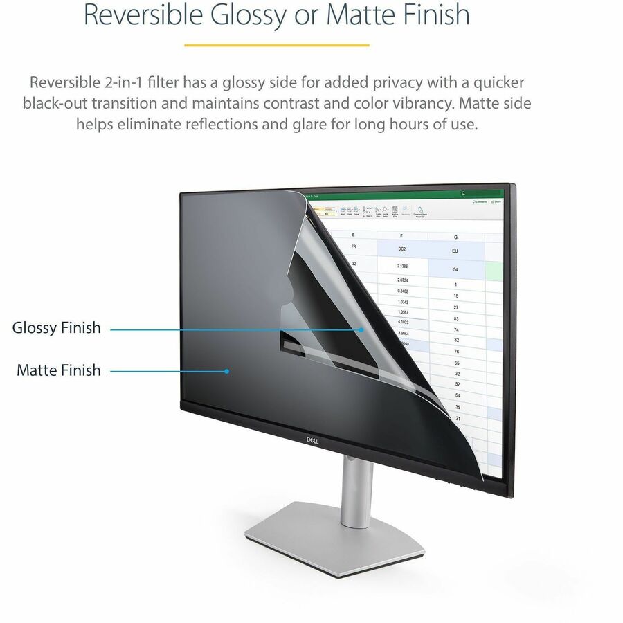 StarTech.com 19.5-inch 16:9 Computer Monitor Privacy Filter, Anti-Glare Privacy Screen