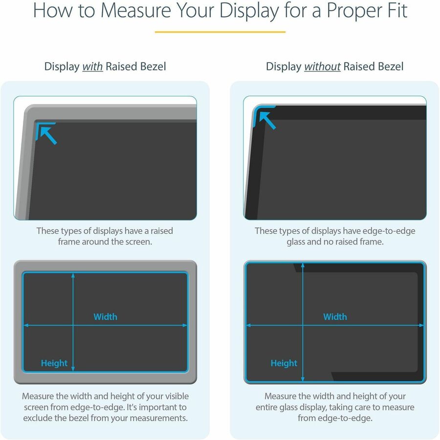 StarTech.com 19.5-inch 16:9 Computer Monitor Privacy Filter, Anti-Glare Privacy Screen