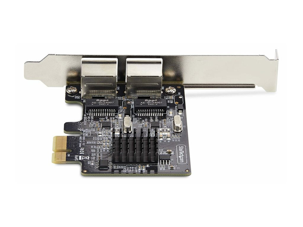 StarTech.com 2-Port Gigabit PCIe Network Adapter Card, TAA Compliant - Network adapter - PCIe - Gigabit Ethernet x 2 - black ST1000SPEXD4T