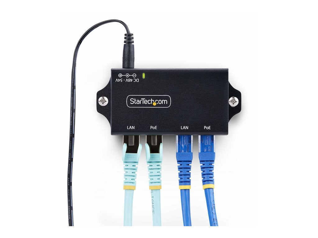 StarTech.com 2-Port Gigabit PoE+ Injector, PoE/PoE+ (802.3af/802.3at) 30W - PoE injector - unmanaged inline - DC 48 - 52 V - AF221C-POE-INJECTOR
