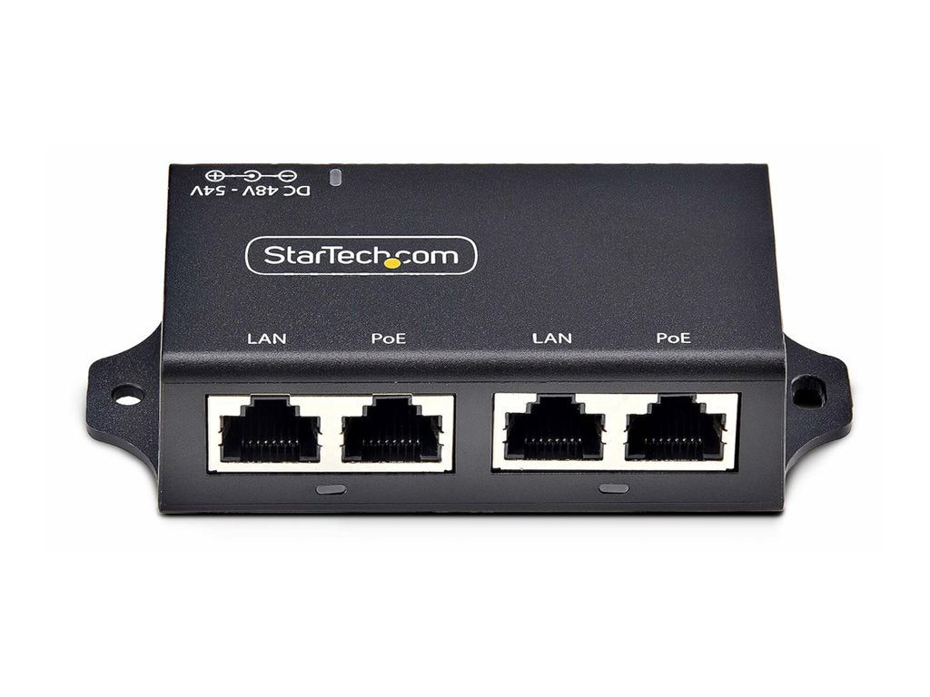 StarTech.com 2-Port Gigabit PoE+ Injector, PoE/PoE+ (802.3af/802.3at) 30W - PoE injector - unmanaged inline - DC 48 - 52 V - AF221C-POE-INJECTOR