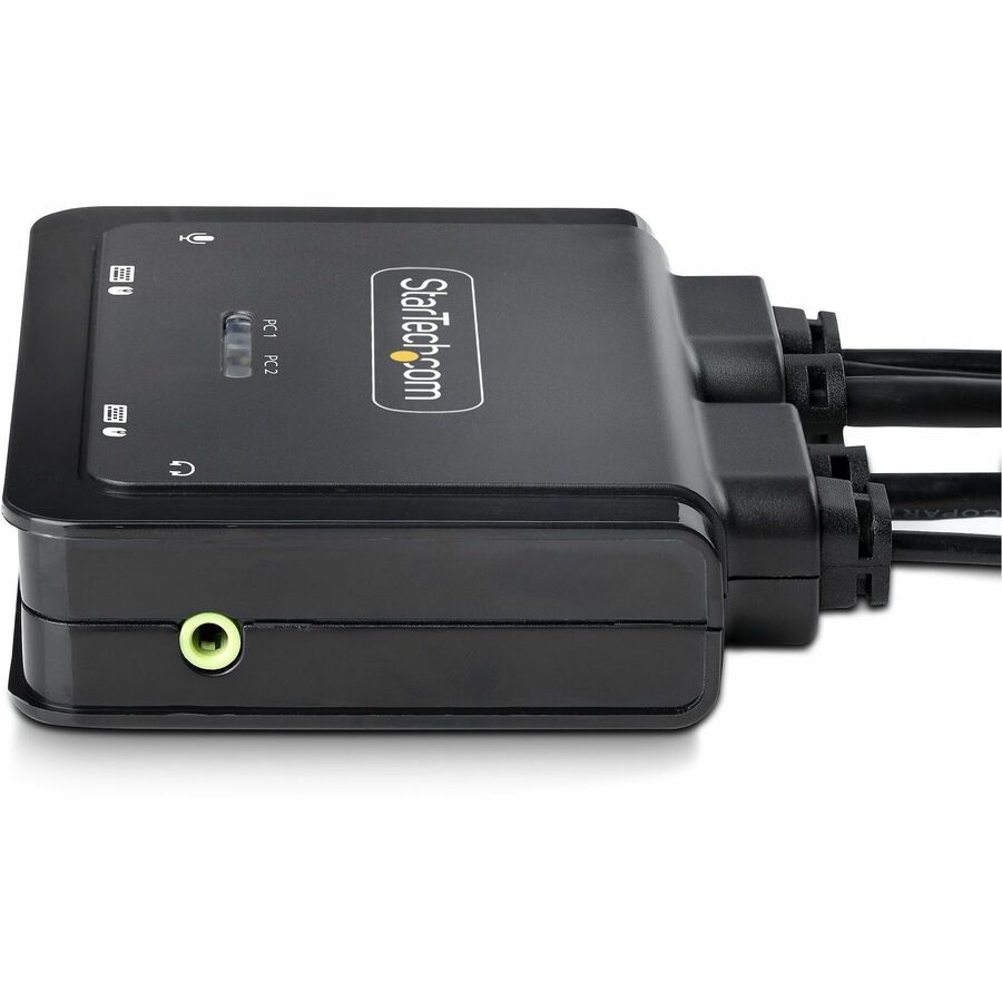 StarTech.com 2-Port Hybrid USB-C DisplayPort Cable KVM Switch, 4K 60Hz, Compact KVM with