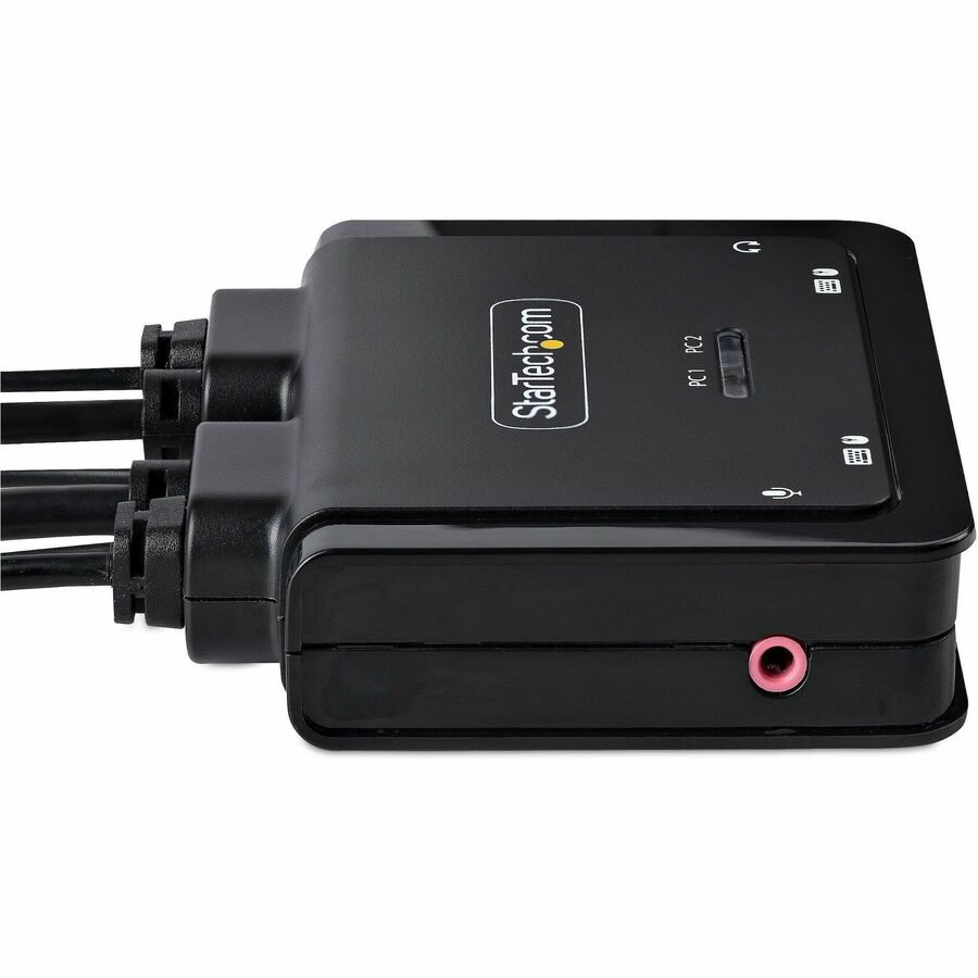 StarTech.com 2-Port Hybrid USB-C HDMI Cable KVM Switch, 4K 60Hz, Compact KVM with
