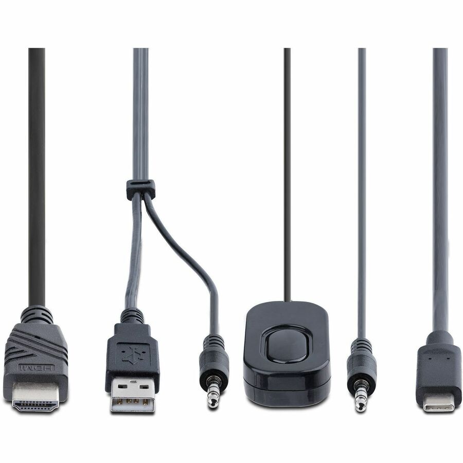 StarTech.com 2-Port Hybrid USB-C HDMI Cable KVM Switch, 4K 60Hz, Compact KVM with
