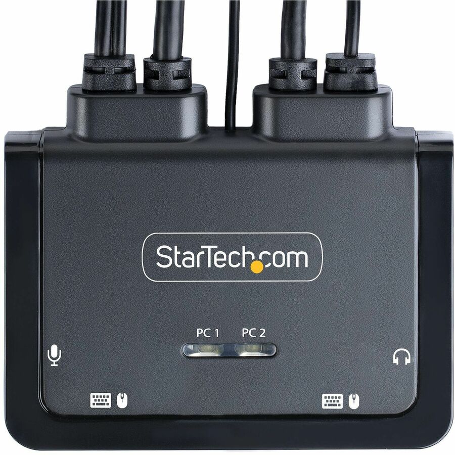 StarTech.com 2-Port Hybrid USB-C HDMI Cable KVM Switch, 4K 60Hz, Compact KVM with