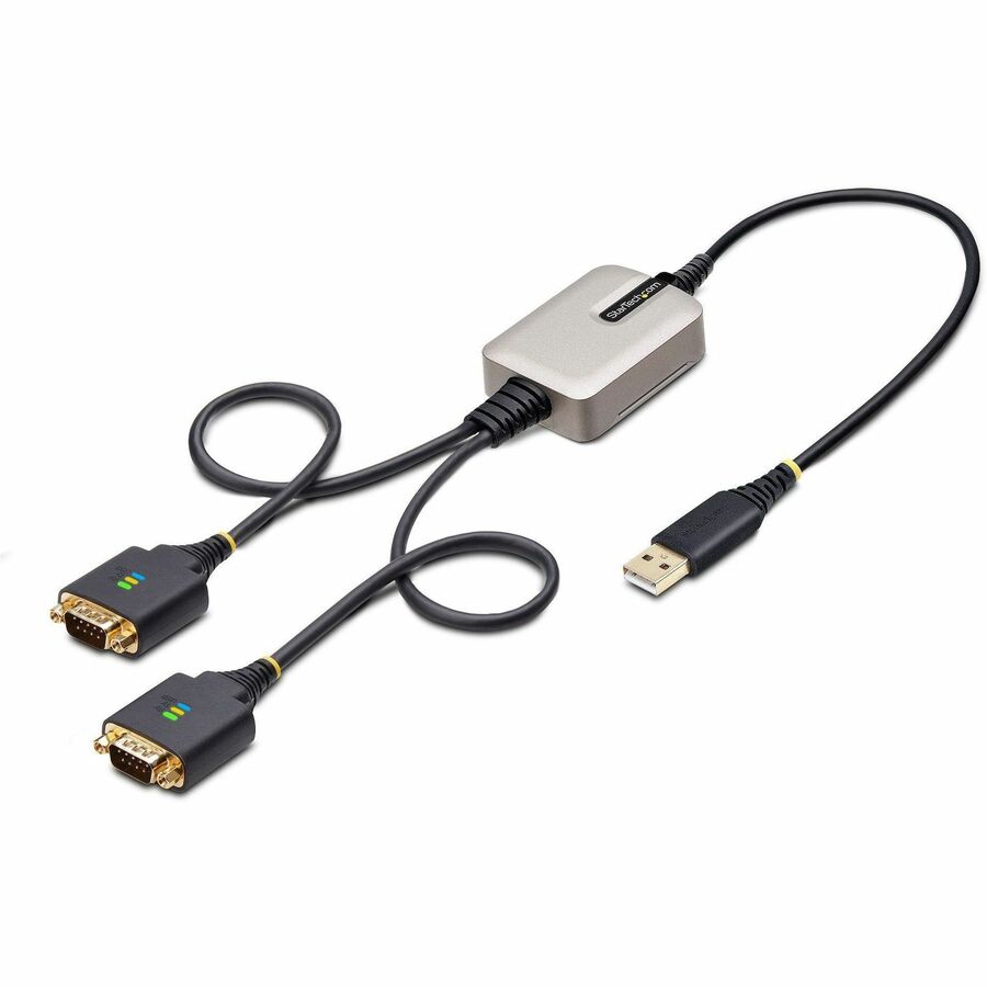 StarTech.com 2ft/60cm 2-Port USB to Serial Adapter Cable, COM Retention, FTDI, DB9 RS232, 2P1FFC-USB-SERIAL