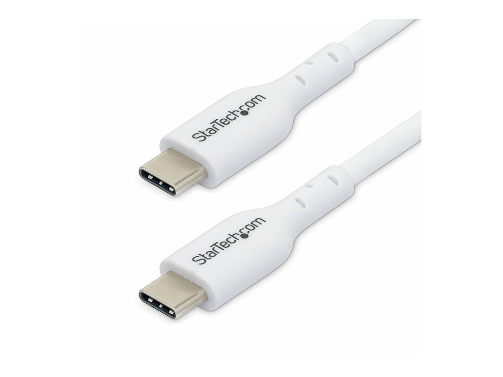 StarTech.com 2m (6.6ft) White USB-C Charging Cable, USB C Cable, USB 2.0 Type-C Laptop Charger Cord, 60W 3A Power Delivery, TPE USB2CC2MNCWHE