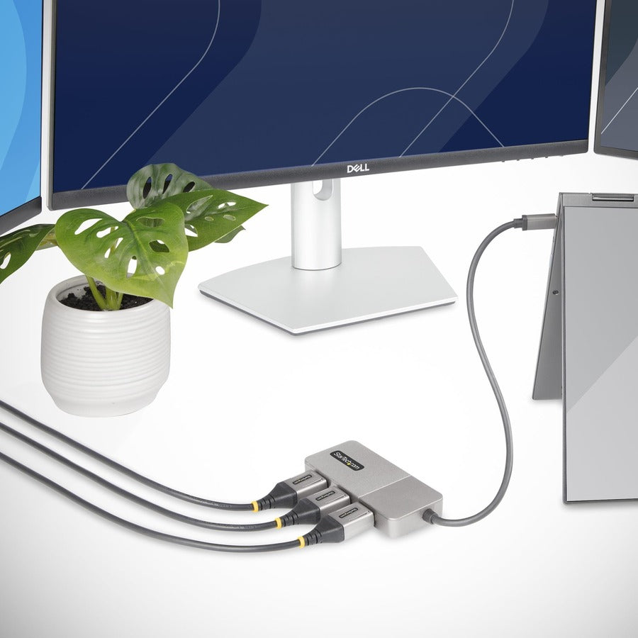 StarTech.com 3-Port USB-C Multi-Monitor Adapter, Type-C to 3x DisplayPort MST Hub, Triple 4K60Hz DP Display Extender / Splitter, Windows MST14CD123DP