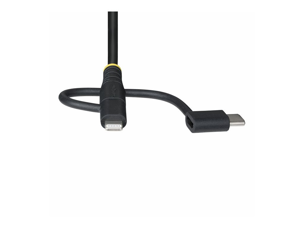 StarTech.com 3.3ft USB Multi Charging Cable, Lightning/Micro-USB/Type-C - USB cable kit - 3 A - 3.3 ft - rugged, passive - black RLTCUB1MBK