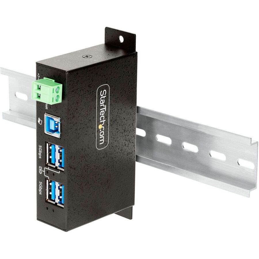 StarTech.com 4-Port Managed USB Hub, Heavy Duty Metal Industrial Housing, ESD & Surge