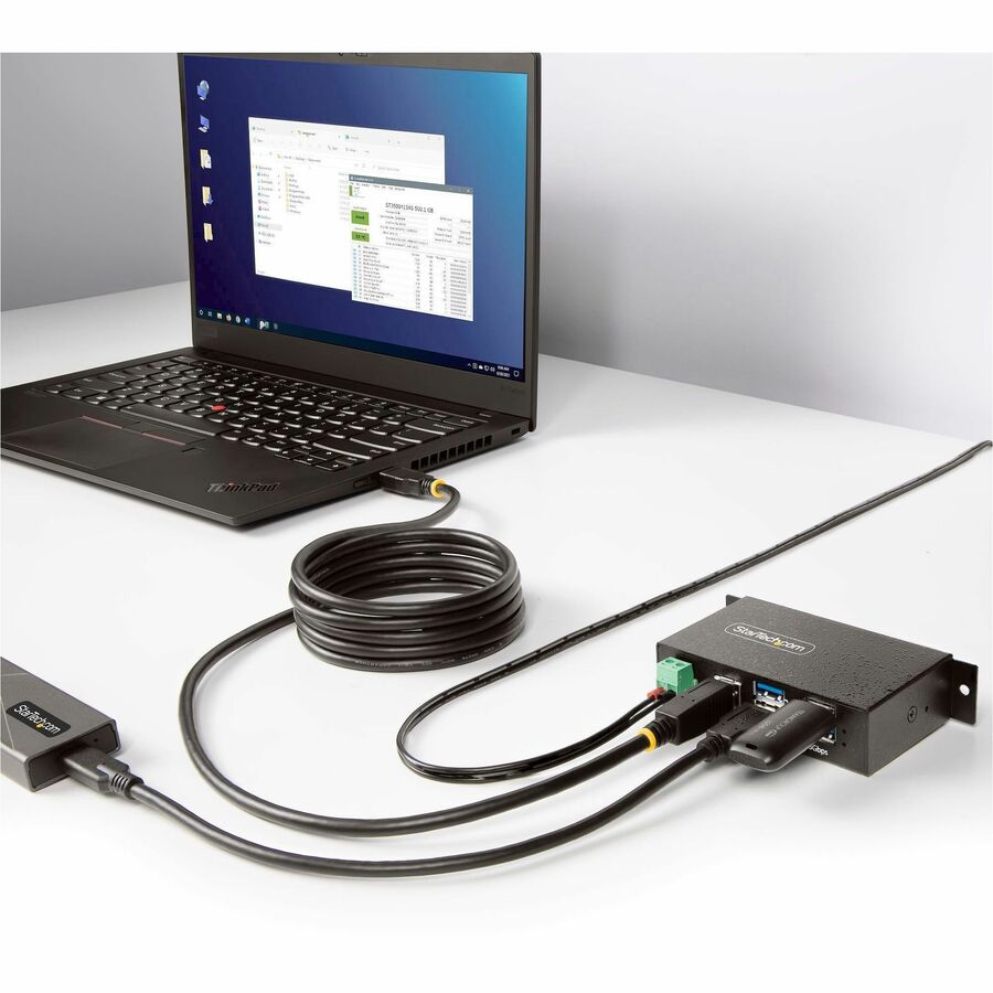 StarTech.com 4-Port Managed USB Hub, Heavy Duty Metal Industrial Housing, ESD & Surge