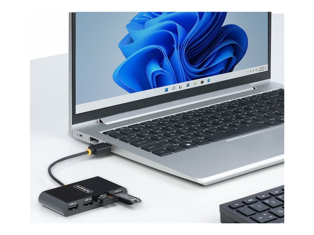 StarTech.com 4-Port USB 2.0 Hub, USB Bus Powered, Small Travel Mini USB Hub, USB 2.0 Splitter, Multi-Port Portable USB Hub, 480Mbps, ST4200MINI2-USB-HUB