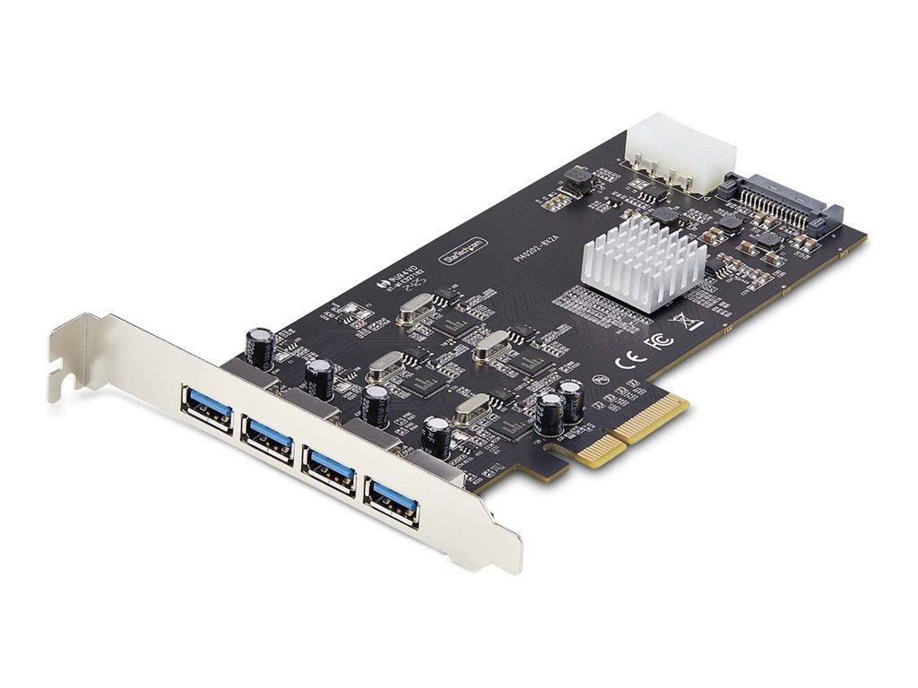 StarTech.com 4-Port USB-A PCIe Card, USB 3.2 5Gbps, 4x USB Controllers - USB adapter - PCIe 2.0 x4 - USB 3.2 Gen 1 x 4 - black P5Q4A-USB-CARD