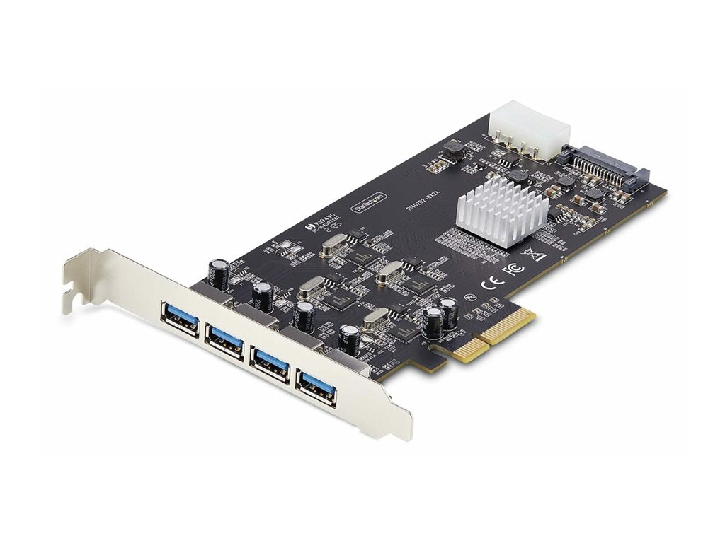 StarTech.com 4-Port USB-A PCIe Card, USB 3.2 5Gbps, 4x USB Controllers - USB adapter - PCIe 2.0 x4 - USB 3.2 Gen 1 x 4 - black P5Q4A-USB-CARD