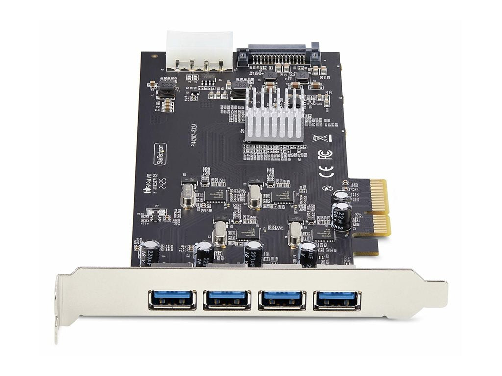 StarTech.com 4-Port USB-A PCIe Card, USB 3.2 5Gbps, 4x USB Controllers - USB adapter - PCIe 2.0 x4 - USB 3.2 Gen 1 x 4 - black P5Q4A-USB-CARD