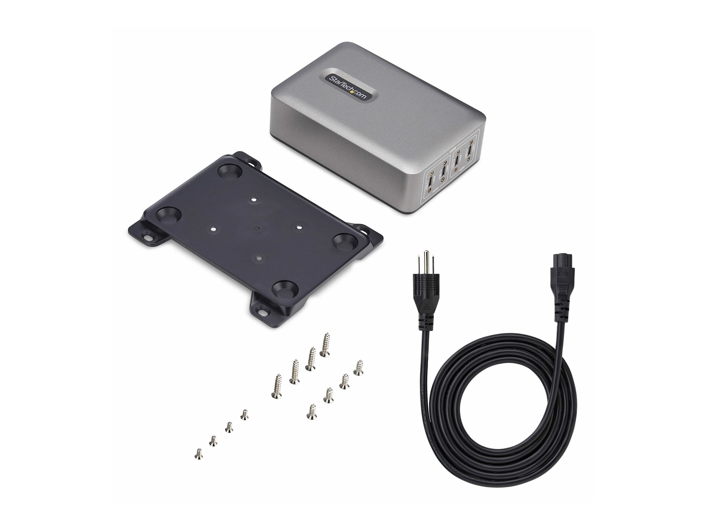 StarTech.com 4-Port USB-C Charger, 240W Total, Single Port 140W EPR - Power adapter - with surface mount bracket - 240 Watt - 424DNA-USB-C-CHARGER