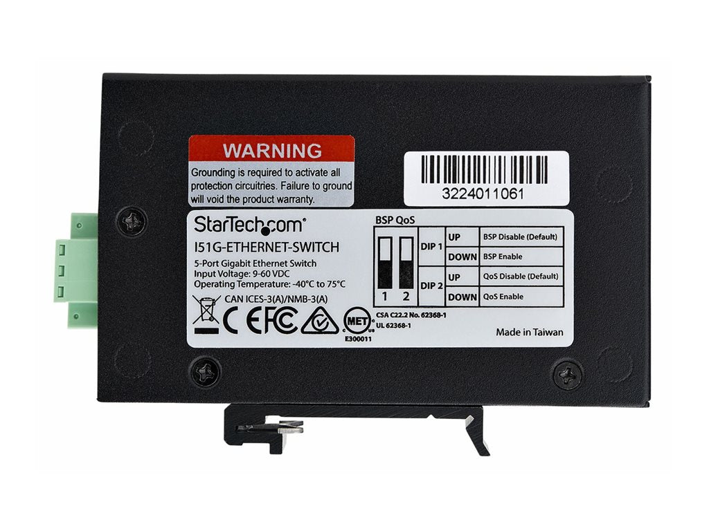 StarTech.com 5-Port Unmanaged Industrial Ethernet Switch - IP30 - TAA - Switch - unmanaged - 5 x 10/100/1000Base-T - DIN rail I51G-ETHERNET-SWITCH