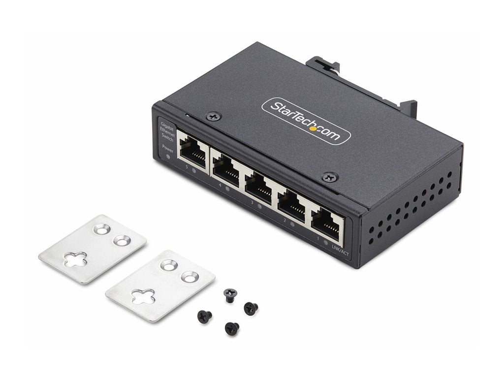 StarTech.com 5-Port Unmanaged Industrial Ethernet Switch - IP30 - TAA - Switch - unmanaged - 5 x 10/100/1000Base-T - DIN rail I51G-ETHERNET-SWITCH