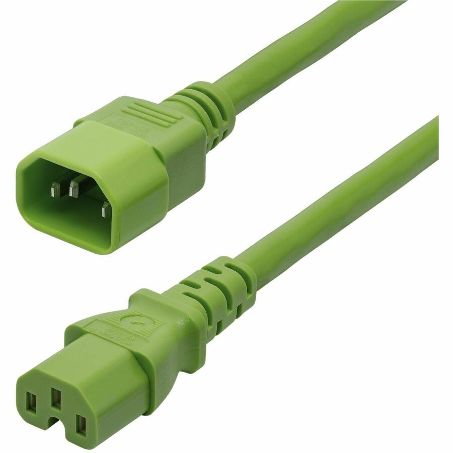 StarTech.com 6ft (1.8m) Heavy Duty PDU Power Cord IEC 60320 C14 to C15 15A 250V 14AWG Gree