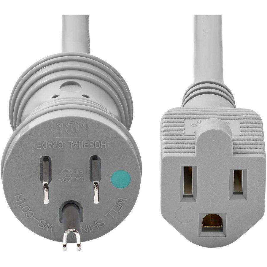 StarTech.com 6ft (1.8m) Hospital-Grade Extension Cord Green Dot NEMA 5-15P to 5-15R 13A 12