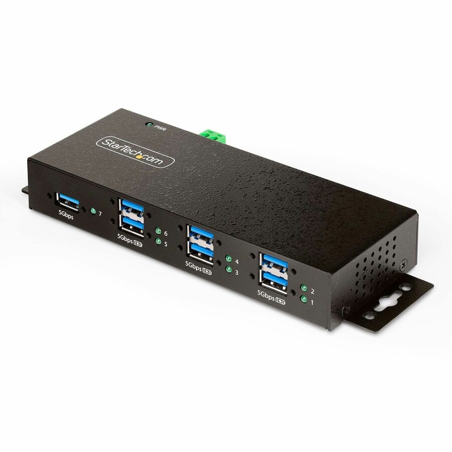 StarTech.com 7-Port Managed USB Hub, Heavy Duty Metal Industrial Housing, ESD & Surge