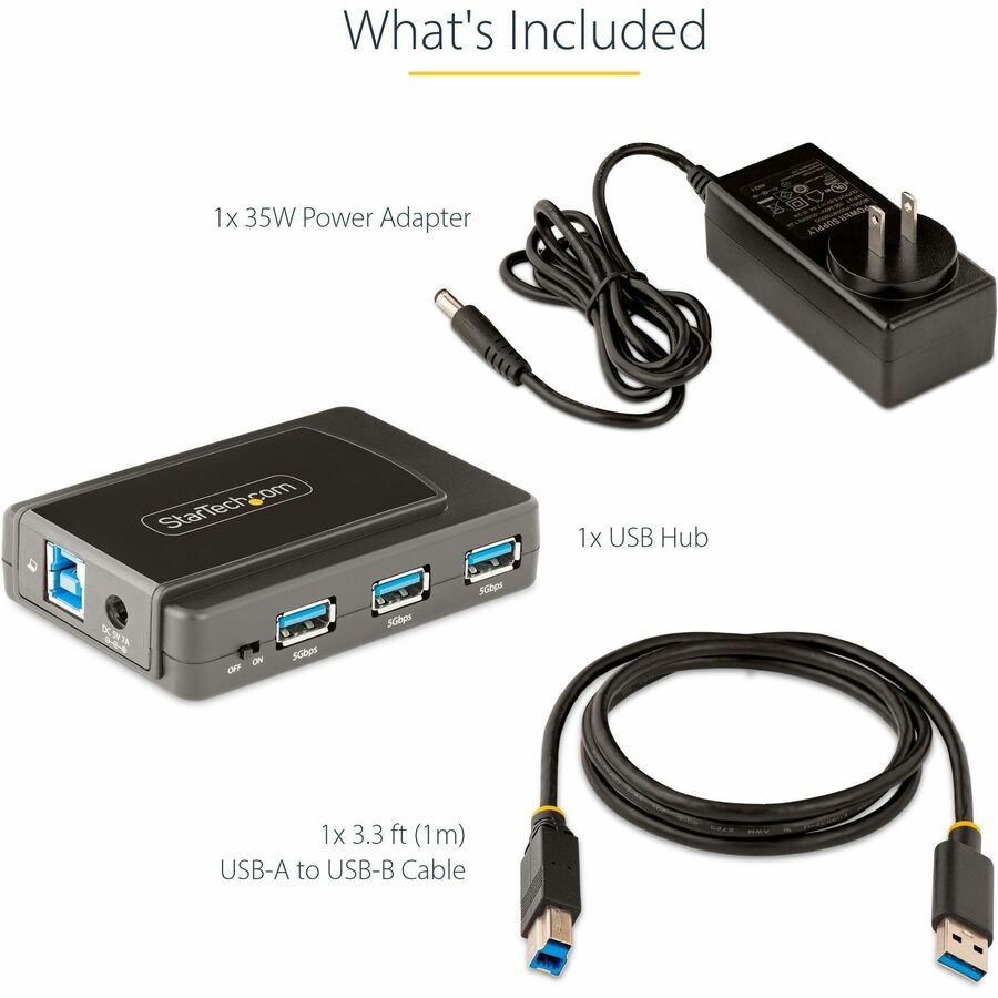 StarTech.com 7-Port USB Hub, USB 3.0 5Gbps, USB-A to 7x USB-A, Self Powered USB-A Expansion Hub w/ 35W Power Supply 5G7AS-USB-A-HUB