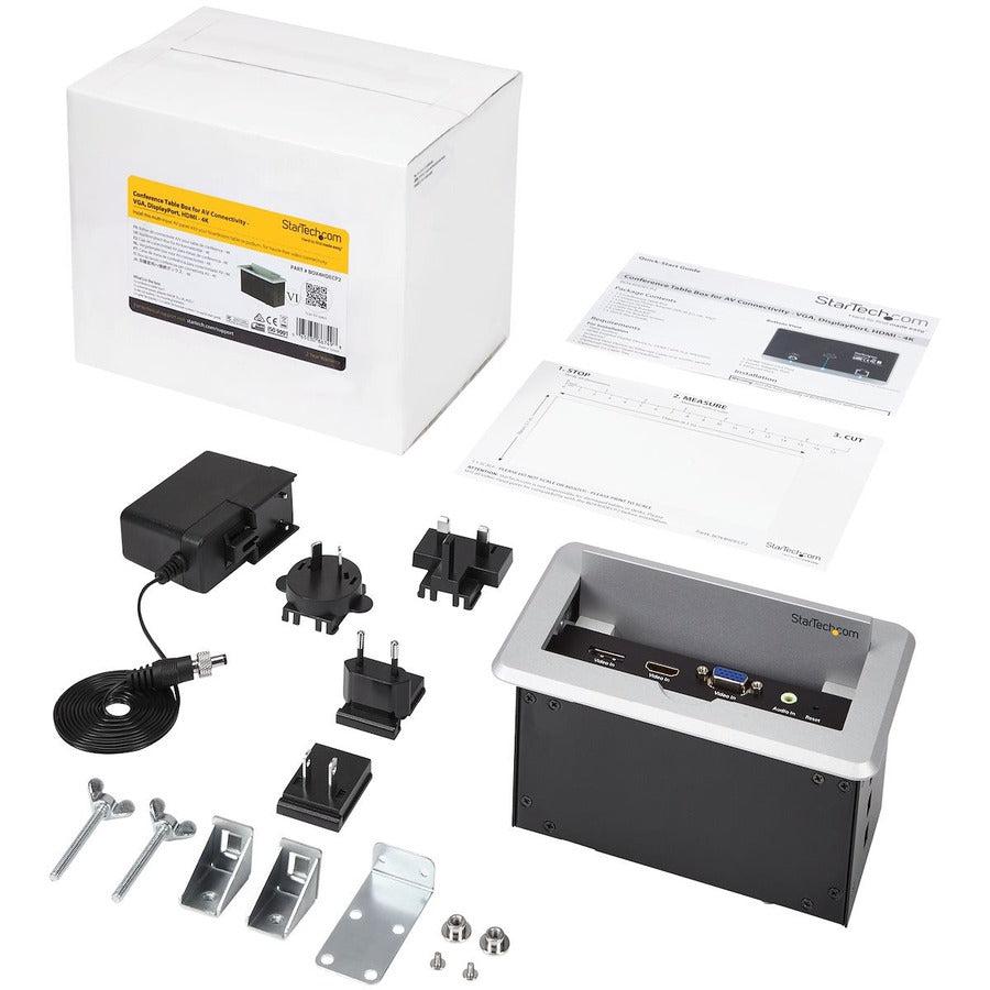 StarTech.com Conference Table Connectivity Box for 4K A/V - TAA BOX4HDECP2