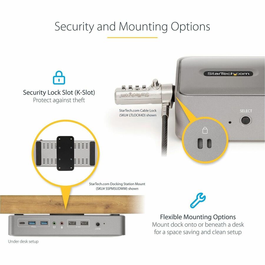 StarTech.com Dual-Laptop USB-C KVM Docking Station, Dual Monitor 4K 60Hz DisplayPort KVM