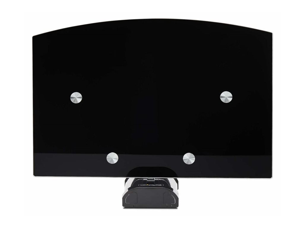 StarTech.com Floating Wall-Mounted AV Shelf, Adjustable Height Shelf For Under TV, Organize A/V Equipment On Black Tempered Glass 1B-WALL-MOUNT-SHELF