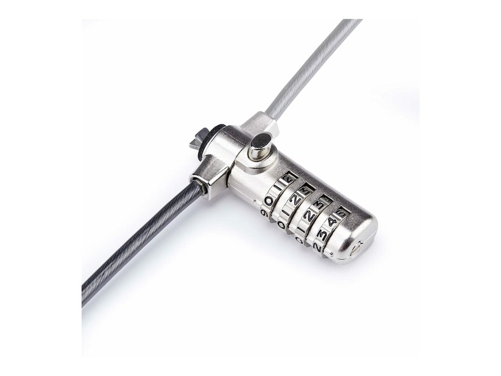 StarTech.com Nano Slot Compatible 6.6ft (2m) Cable Lock, Laptop Security - Security cable lock - black & silver - 6.6 ft SNANOC4D-LAPTOP-LOCK