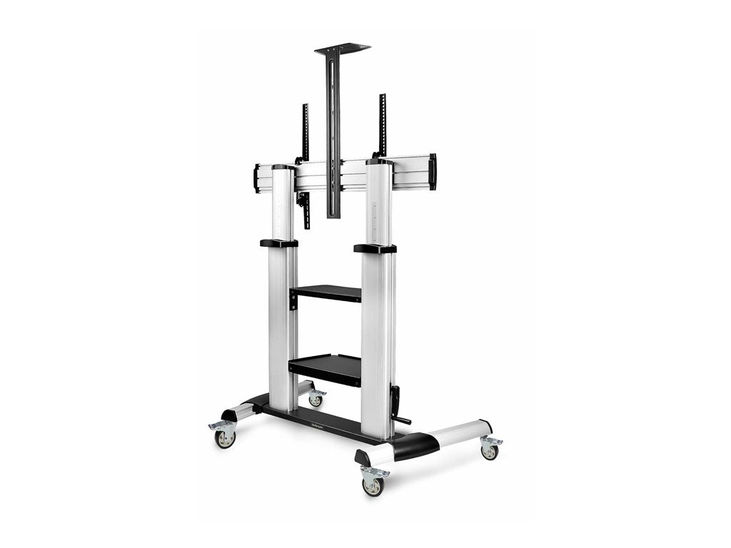 StarTech.com Rolling TV Cart/Stand On Wheels, Up to 100inch/220lb Screens - Cart - for flat panel - plastic, aluminum, steel 1110C-MOBILE-TV-CART